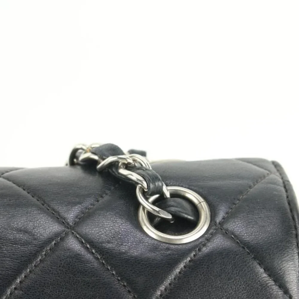 Chanel Black Quilted Lambskin Jumbo Double Flap Classic Bag 55cz55s